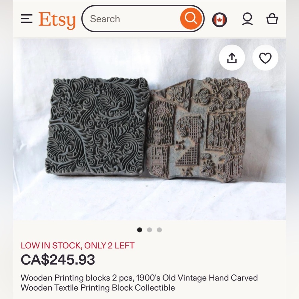 Antique Hand Carved Wooden Printing Blocks - Picture 9 of 14